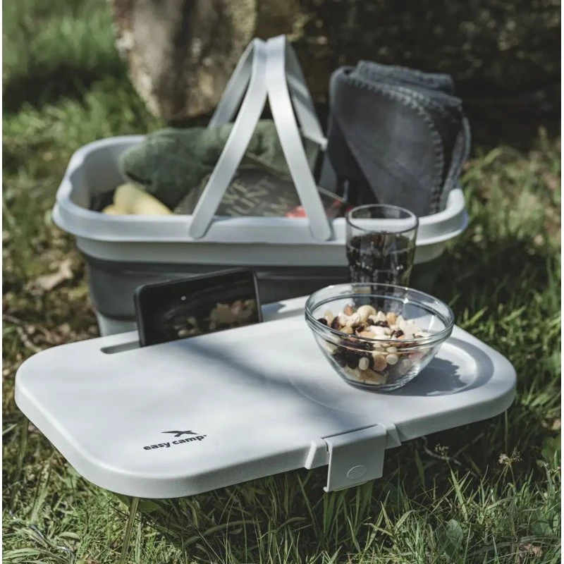 Easy Camp Picnickurv & Bord, sammenklappelig - Hvid/Grå