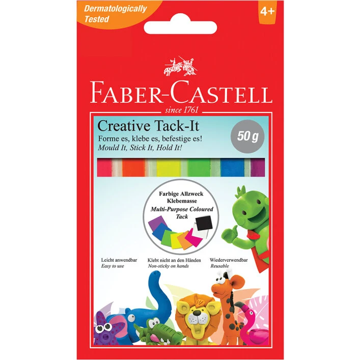 Faber-Castell Tack-It hæftemasse 50 g, farvet
