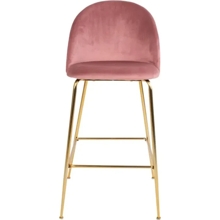 House Nordic Lausanne HN1214 barstol rosa velour, messingben