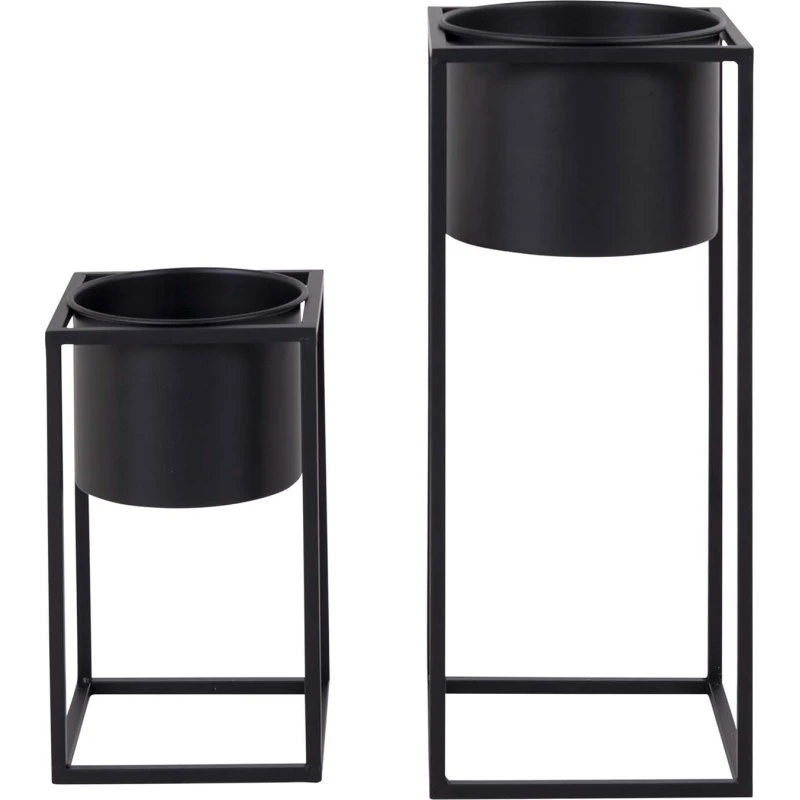 HOUSE NORDIC Marla blomsterstandere sæt, sort stål (2 stk)