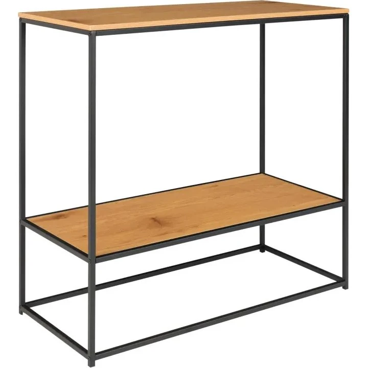 House Nordic Vita konsolbord 80x36x80 cm – sort ramme, egetræslook