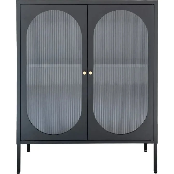 House Nordic Adelaide vitrineskab 35x90x110 cm, sort
