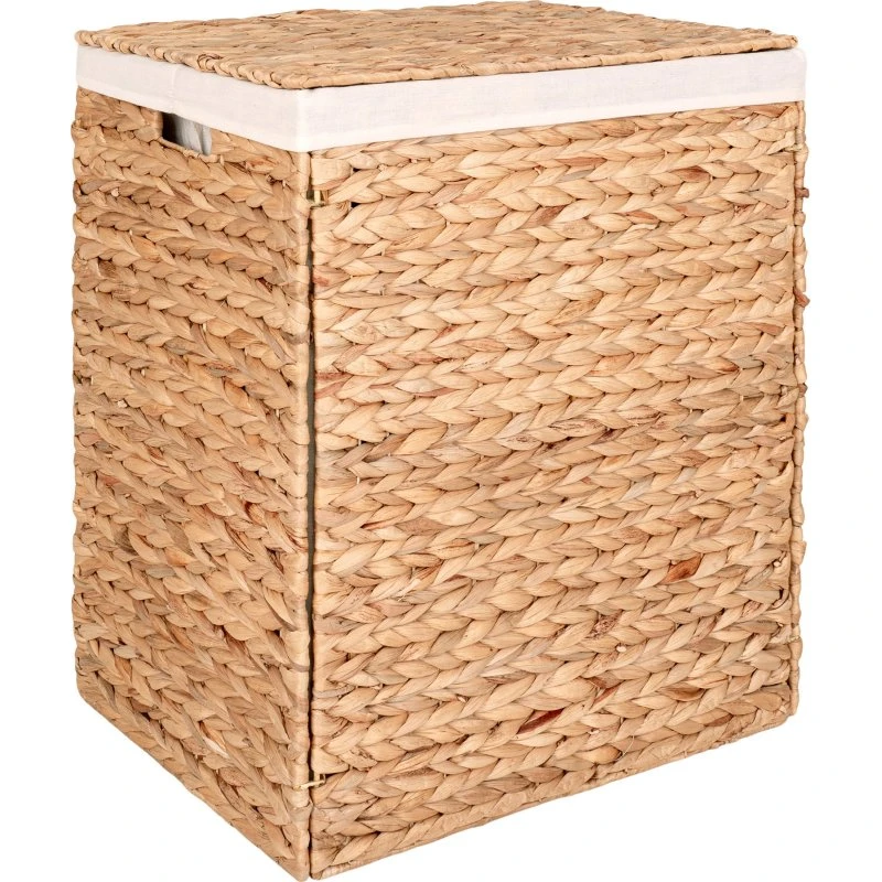 HOUSE NORDIC Passo vasketøjskurv m. låg & hank - vandhyacinth 43x32x55 cm