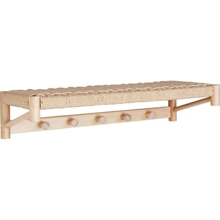 HOUSE NORDIC Abano hattehylde 78x31 cm, poppel & naturflet