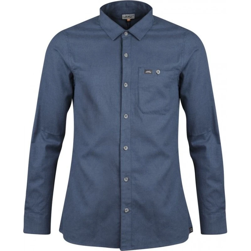 Lundhags Ekren Solid LS Shirt Herre Mid Blue Str. L