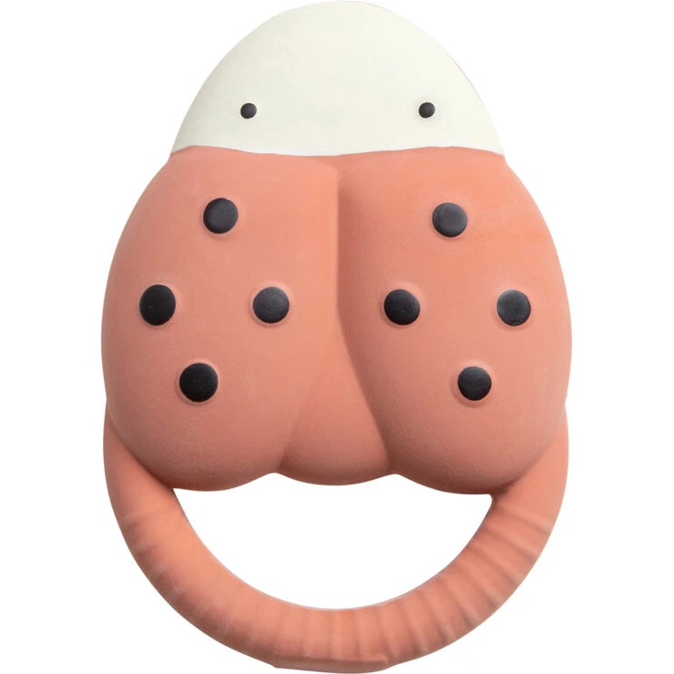 Sebra naturgummi bidering Luca (mariehøne) – mørk orange