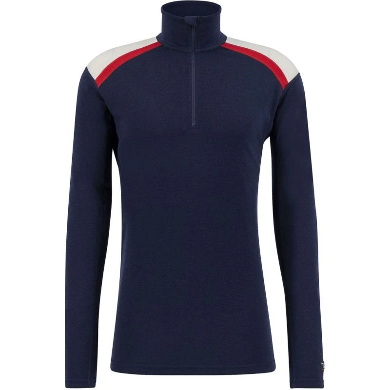 Ulvang Sjoa Jaquard Half Zip Herre L - New Navy/Vanilla/Jester Red