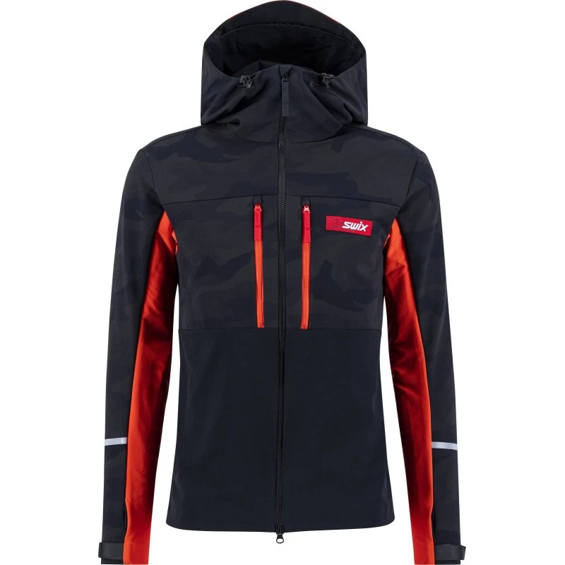 Swix Surmount Soft Shield Jakke M - Black/Fiery Red