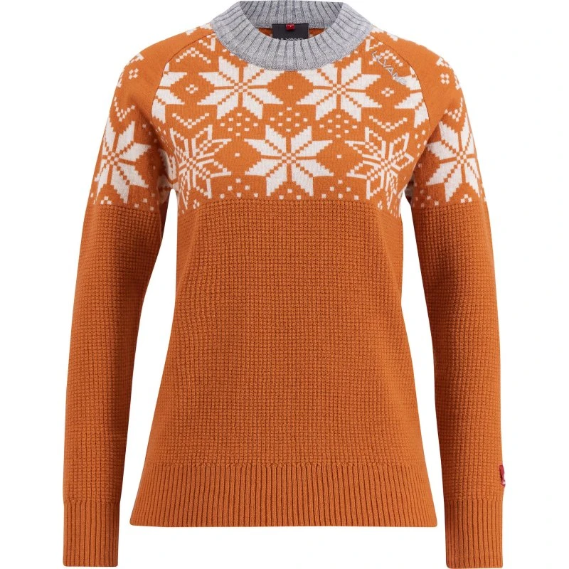 Ulvang Rav Kiby Roundneck Ws striktrøje S - Rust/Orange/Vanilla Grey