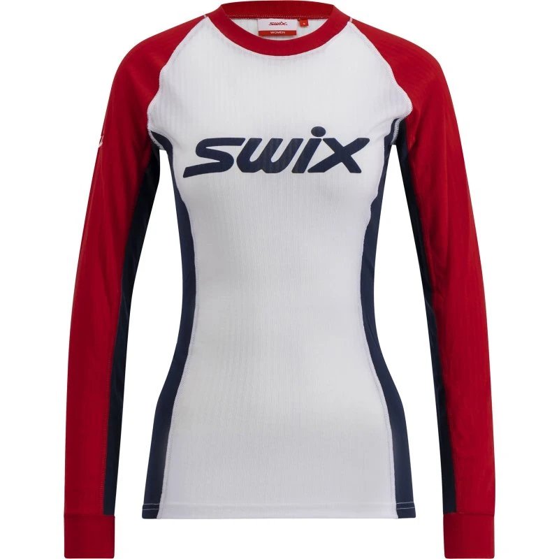 Swix Racex Classic Long Sleeve W bluse, Red/Bright White, Str. L