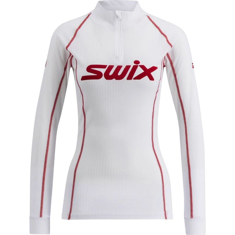Swix Racex Classic Half Zip W Bright White/Swix Red, XL