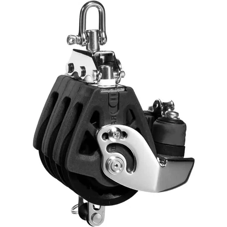 Lewmar Synchro 50 mm trippelblok med becket og cam (sort)