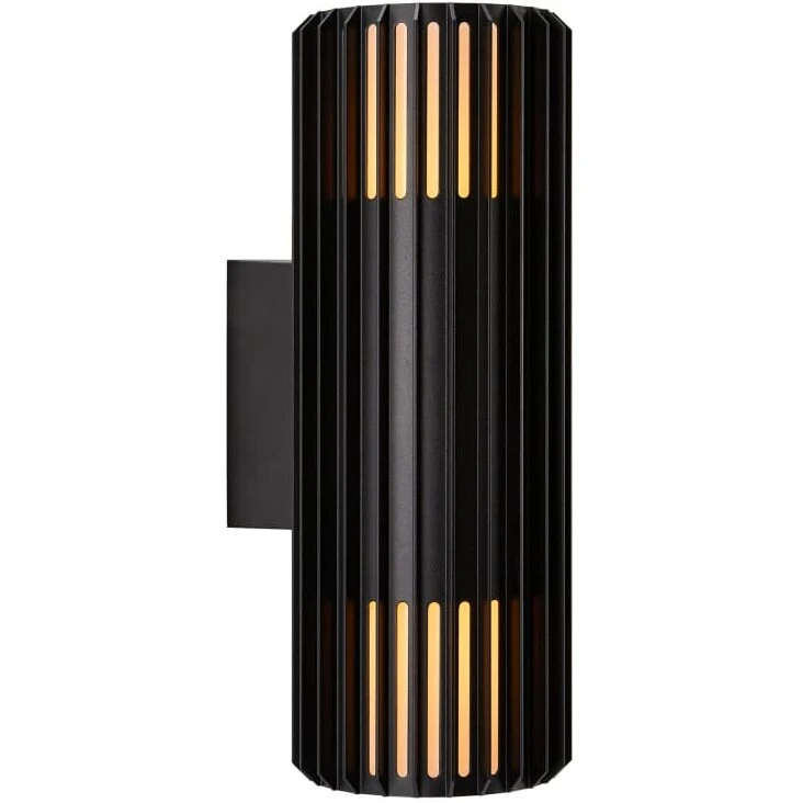 Nordlux Aludra dobbelt udendørs væglampe, sort