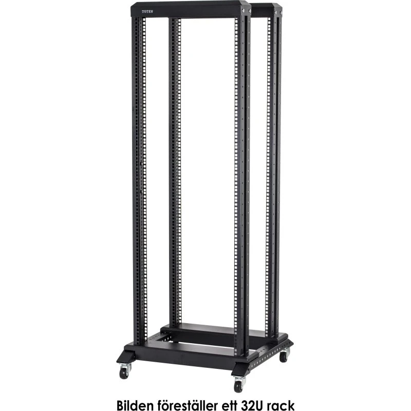 Toten 19" gulvstativ 42U 600x600 mm på hjul, sort