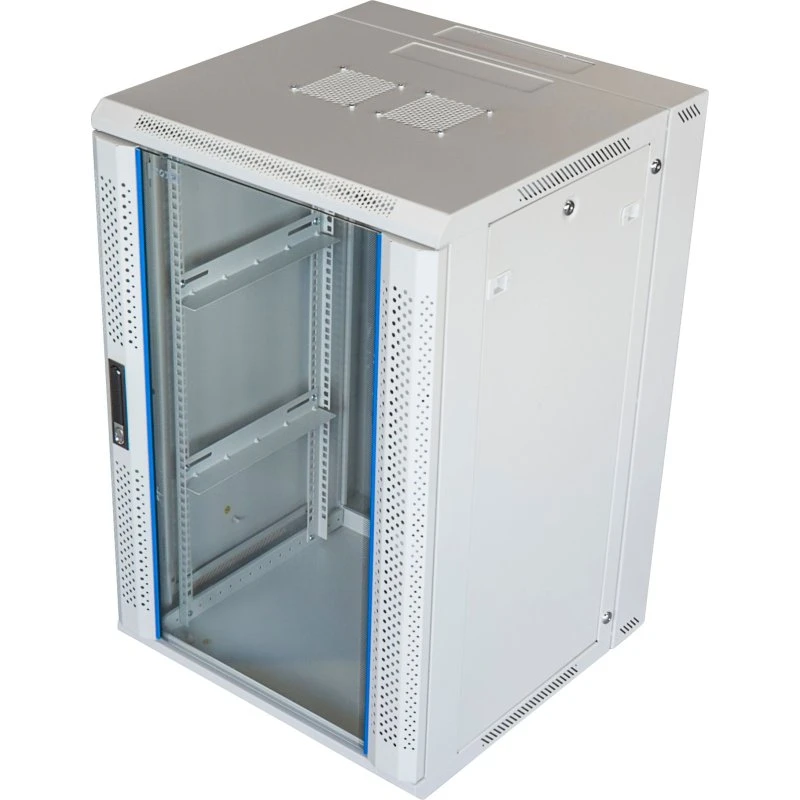 Toten System Z 19" vægskab 18U 600x600 glasdør hvid