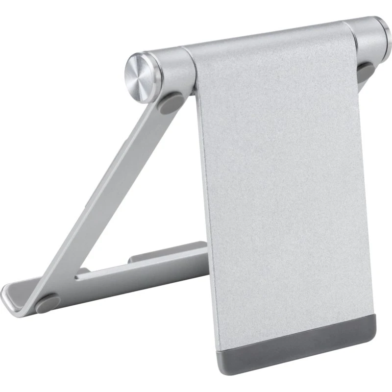 Deltaco sammenfoldelig aluminium telefon- og tablet-holder, sølv