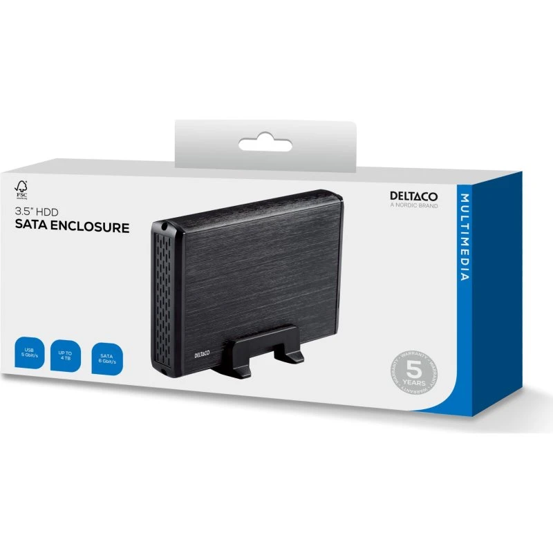 Deltaco MAP-GD33U3 eksternt kabinet 3,5" SATA USB 3.0