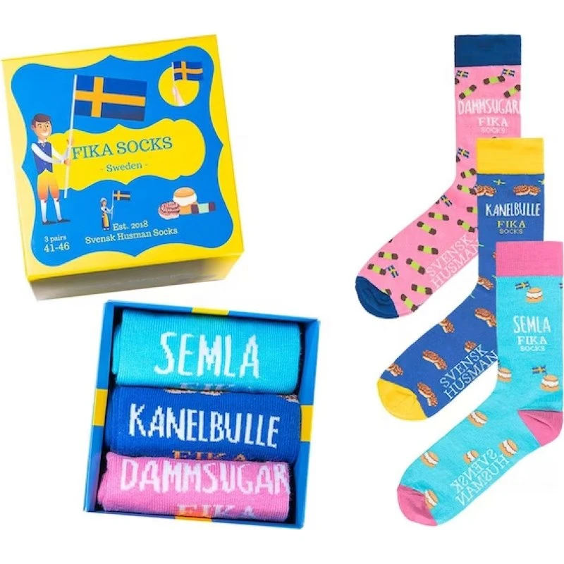 Svensk Husman Socks Fikabox strømper 41-46