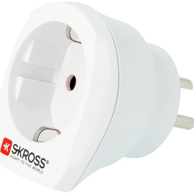 SKROSS El-adapter Europa → Danmark, jordet/ujordet (16A)