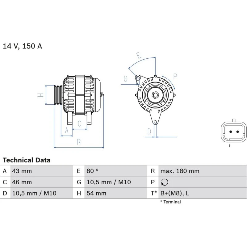 BOSCH Generator 0 986 046 240 – til Citroën/Fiat