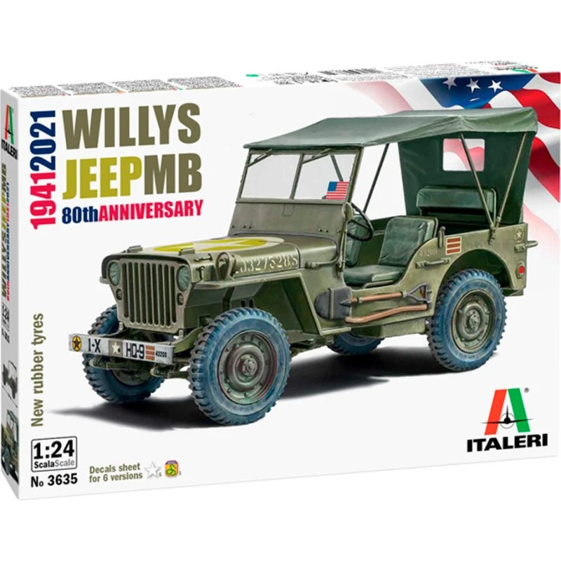 Italeri 1:24 Willys Jeep MB – 80 års jubilæum (1941–2021)