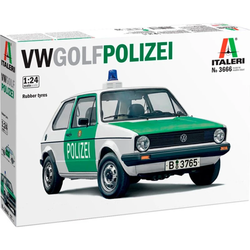 Italeri 1:24 VW Golf Polizei modelbyggeæt 15,2 cm