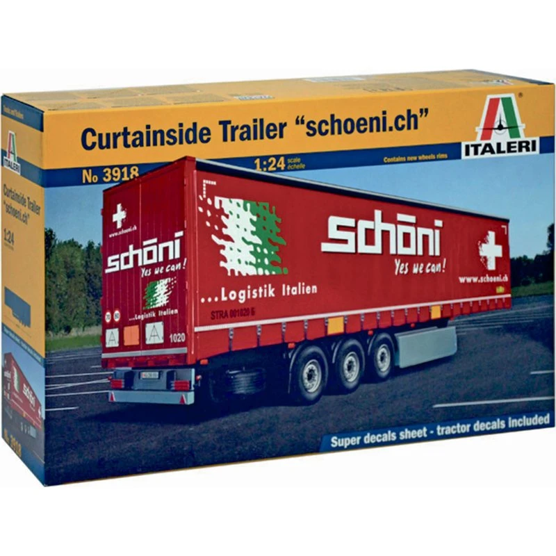 Italeri Curtainside lastbiltrailer 1:24 'schoeni.ch'