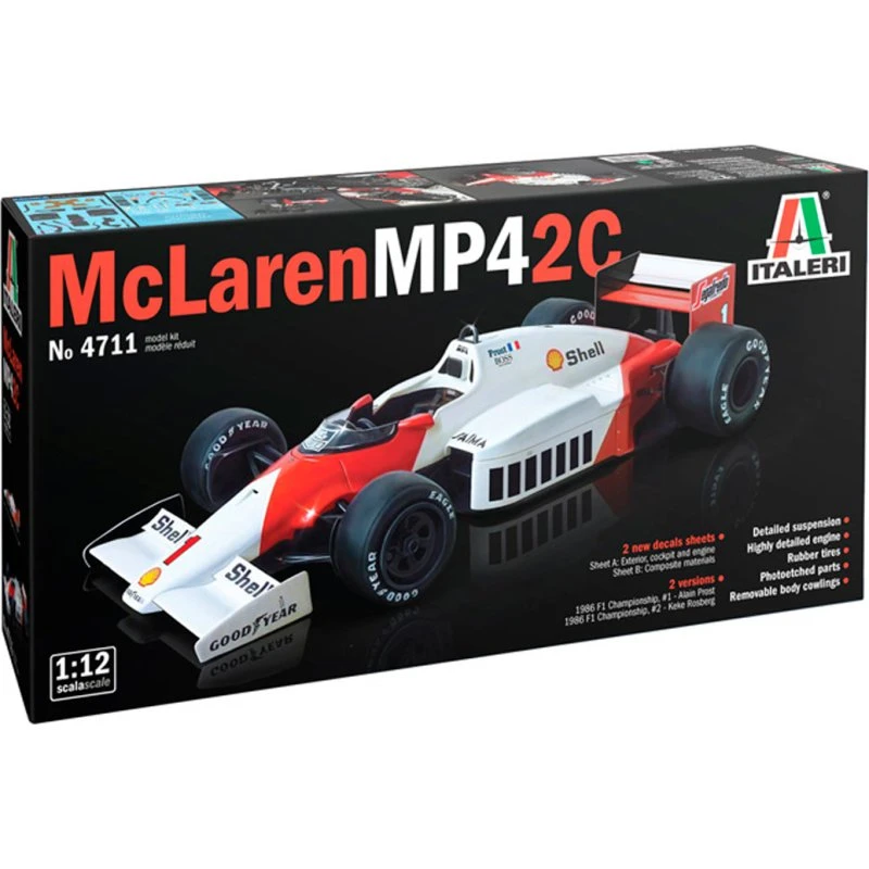 Italeri 1:12 McLaren MP4/2C Prost-Rosberg modelbil (37 cm)