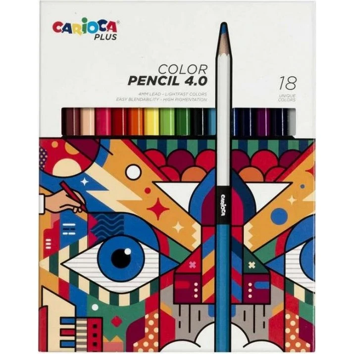 CARIOCA Plus - Farveblyanter 4 mm, 18 stk