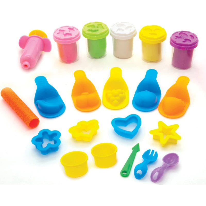 Art & Fun spand med modellervoks – 5x50g, 16 dele