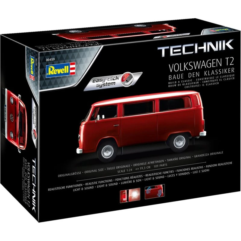Revell Volkswagen T2 bus 1:24 Easy Click med lys og lyd
