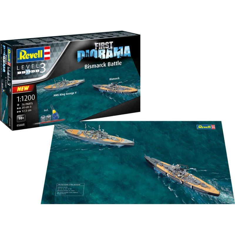 Revell First Diorama Set - Bismarck Battle 1:1200 (17,5 cm)