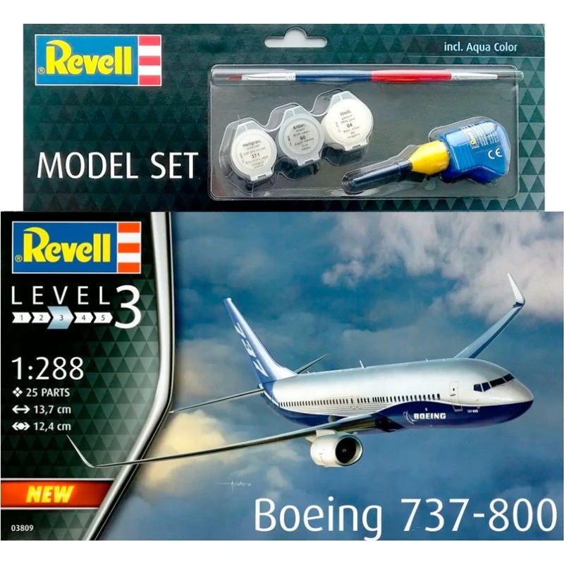 Revell Boeing 737-800 1:288 - Sæt m/ lim & maling