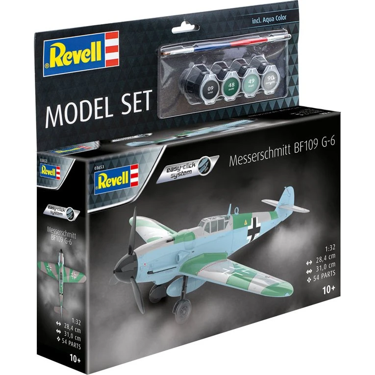 Revell Messerschmitt Bf109 G-6 Easy-Click 1:32, inkl. lim & maling