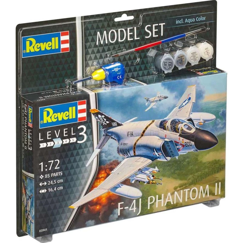Revell F-4J Phantom II 1:72 - modelsæt med lim & maling