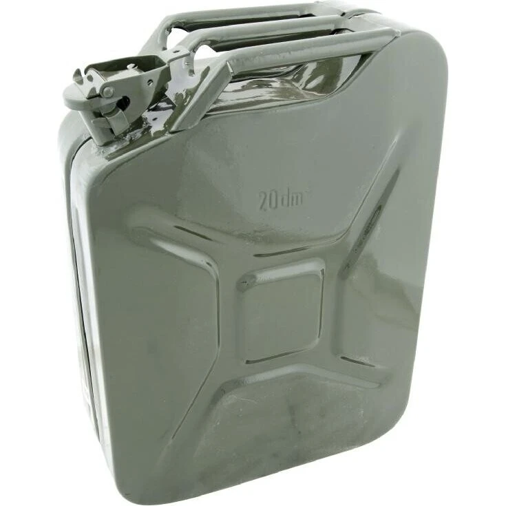 Jeepdunk 20 l grøn - stål benzindunk (E10/CE/UN)