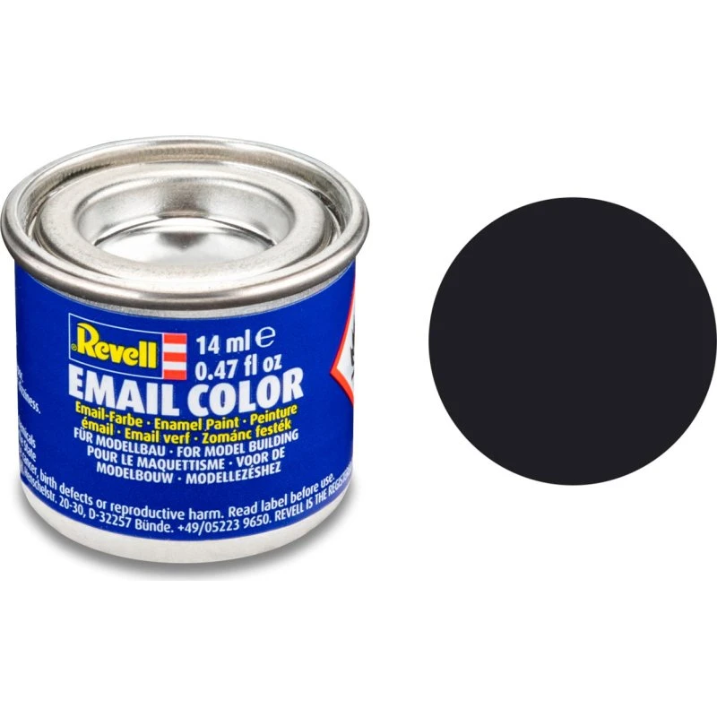 Revell Emaljemaling nr. 6 – Tar Black Mat (14 ml)
