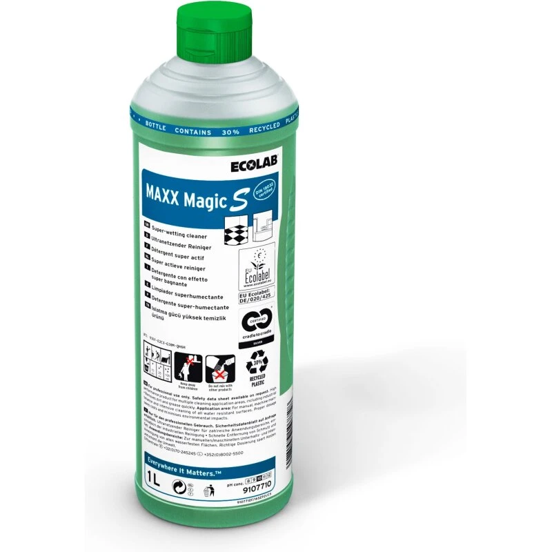 Ecolab Maxx Magic S grundrengøring 1 L (Ecolabel, grøn duft)