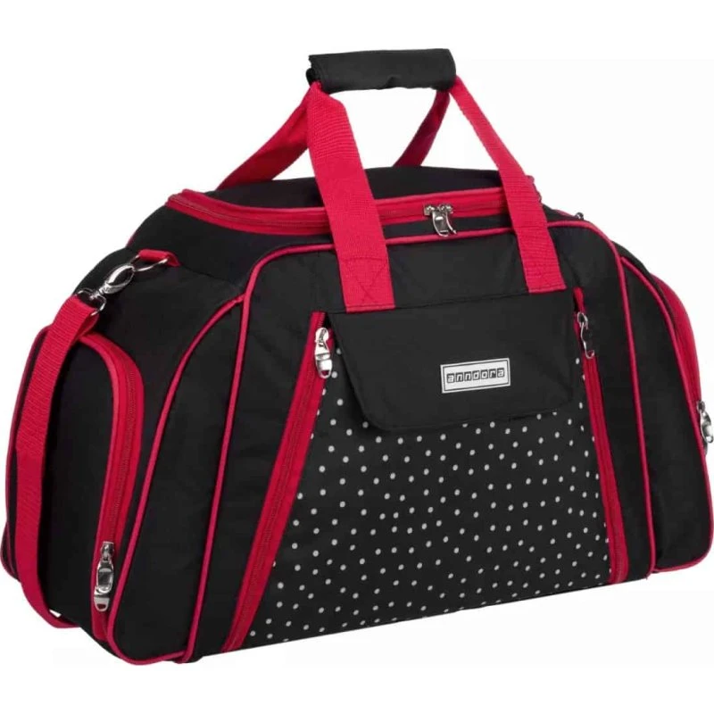 Anndora Picnictaske med service til 4 personer – sort med prikker