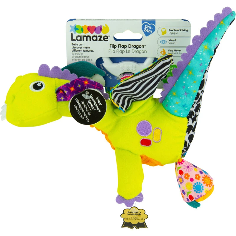 LAMAZE Flip Flap Dragon - klipsbar drage til barnevogn