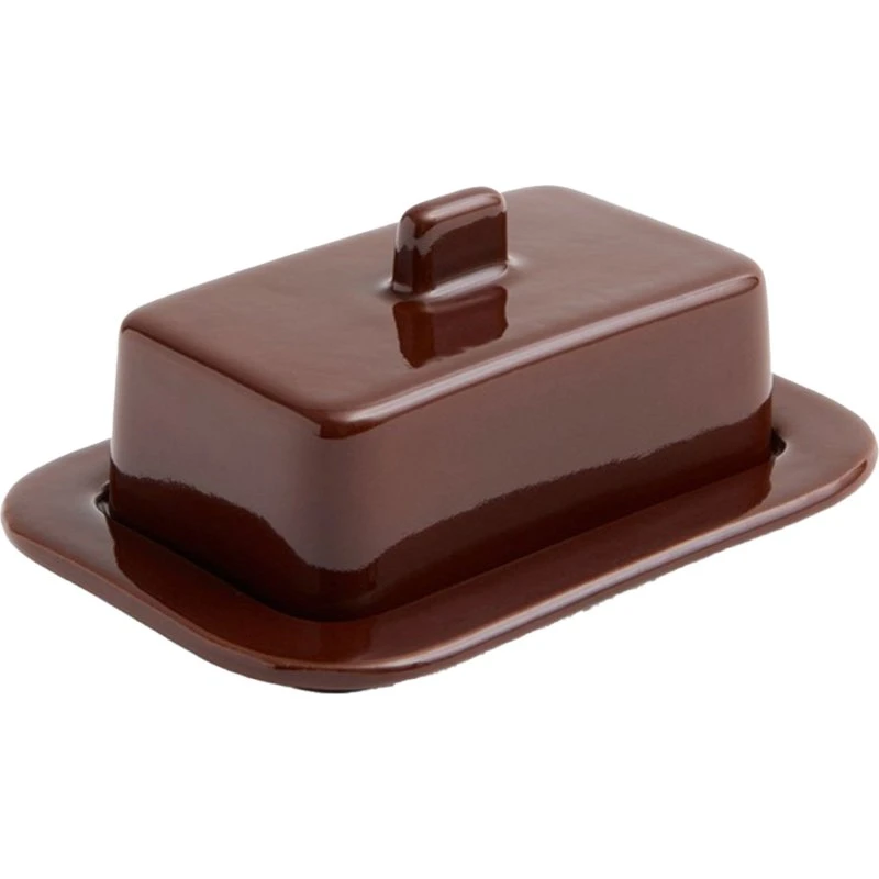 HAY Barro smørboks, vinrød terrakotta 18x12 cm