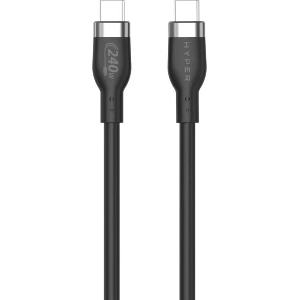 Targus Hyper 2 m silikone USB-C kabel 240W - Sort