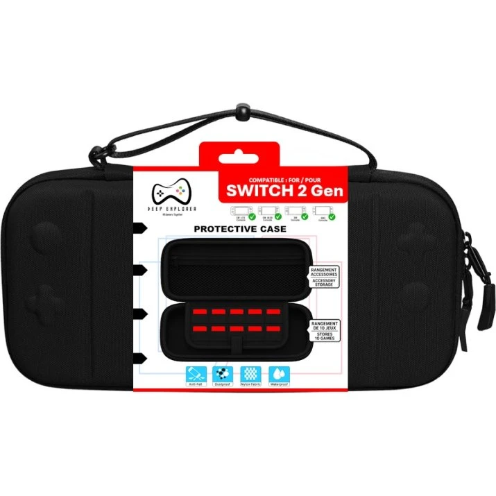 Deep Explorer Beskyttelsesetui til Nintendo Switch 2, sort