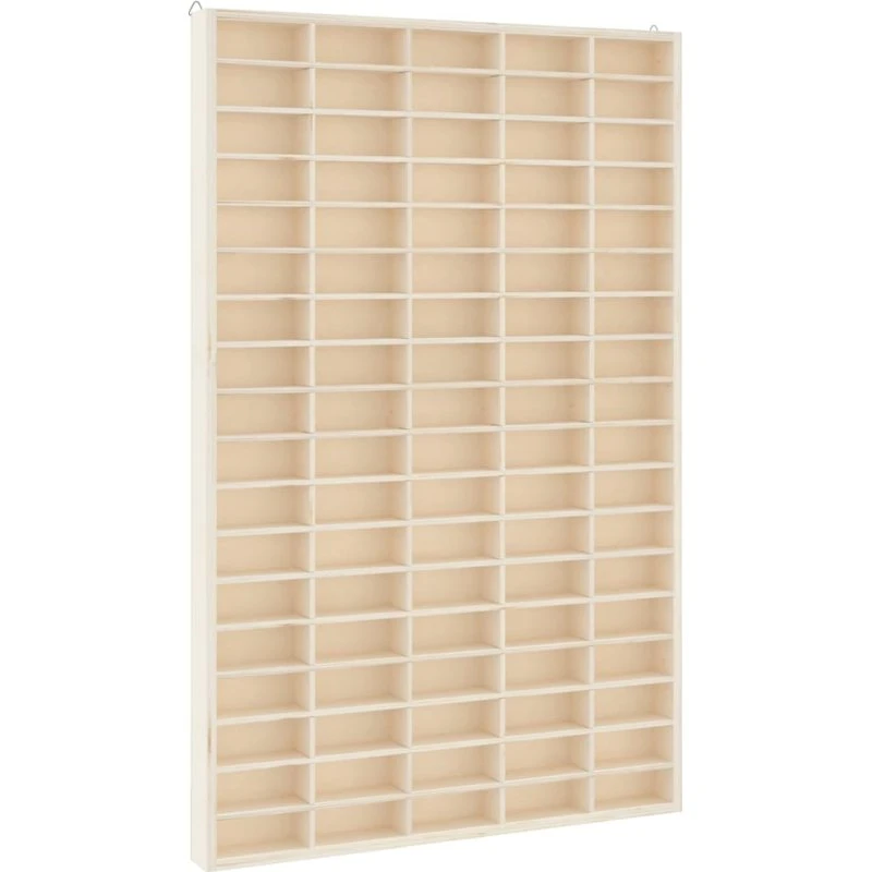 vidaXL væghængt sættekasse i træ 50x4,5x79 cm, 90 rum