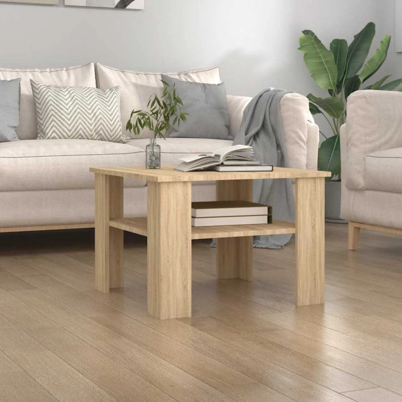 vidaXL sofabord 60x60x42 cm konstrueret træ – Sonoma-eg