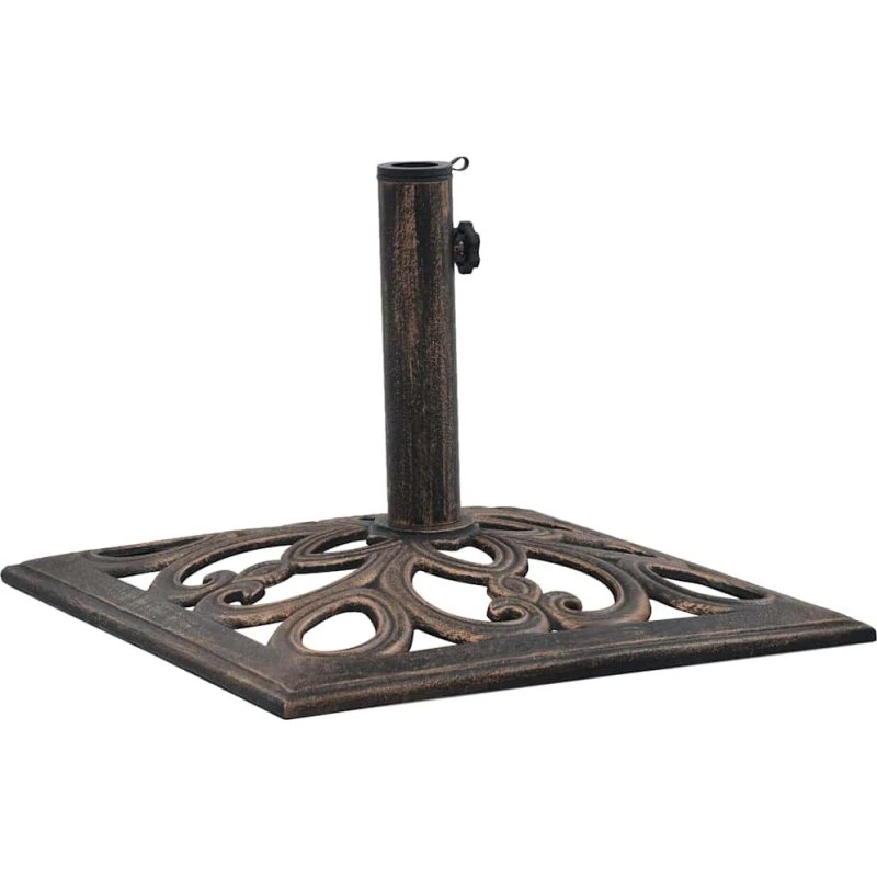 vidaXL parasolfod 12 kg støbejern 49x49x33 cm bronzefarvet
