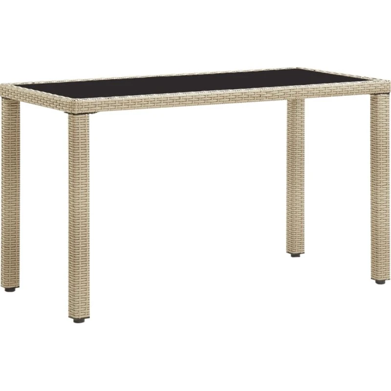 vidaXL havebord polyrattan 123x60x74 cm – beige