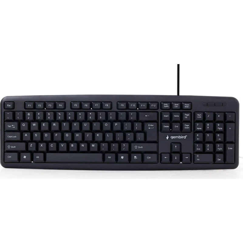 Gembird KB-U-103 USB tastatur, fuld størrelse, US (sort)