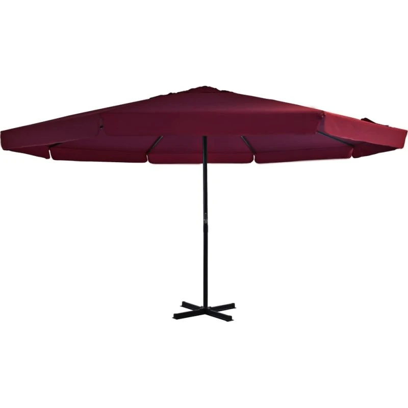 vidaXL udendørs parasol 500 cm med aluminiumsstang, bordeauxrød