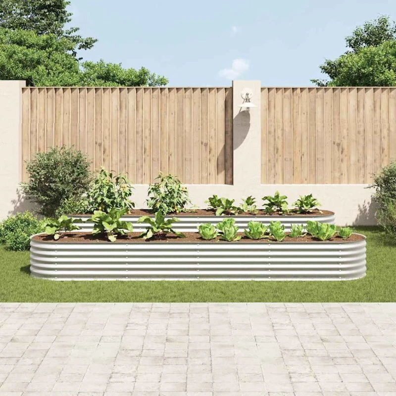 vidaXL forhøjet plantekasse 400x80x44 cm galvaniseret stål
